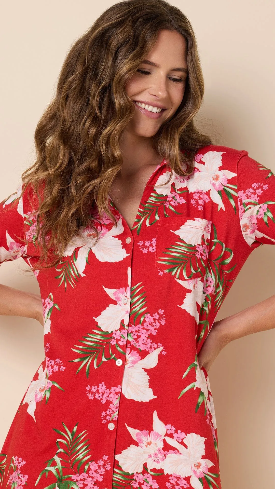 Flora Festiva Pima Knit Night Shirt sold by the cat's pajamas product image thumbnail 2