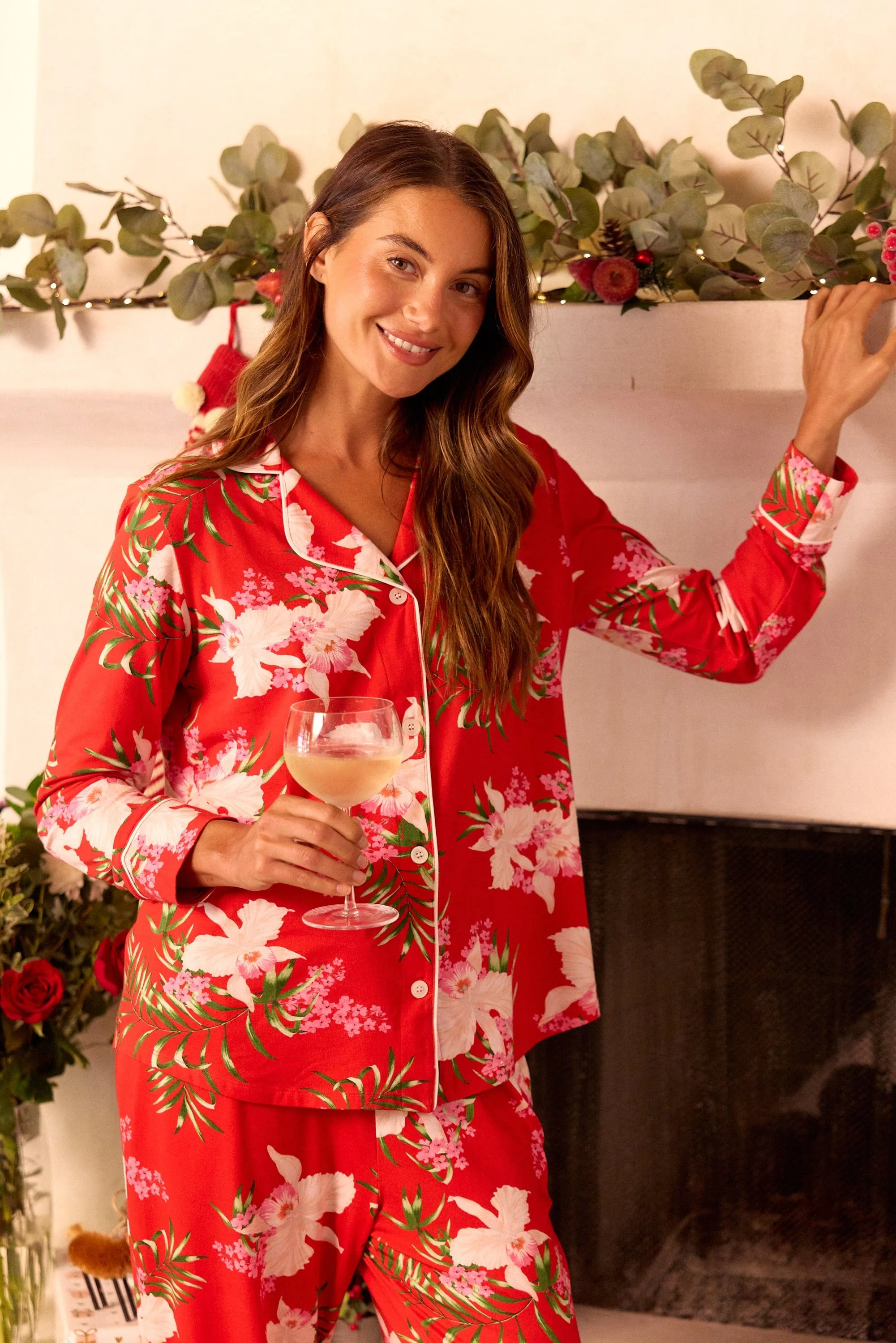 Flora Festiva Pima Knit Long-Sleeved Pajama sold by the cat's pajamas product image thumbnail 4