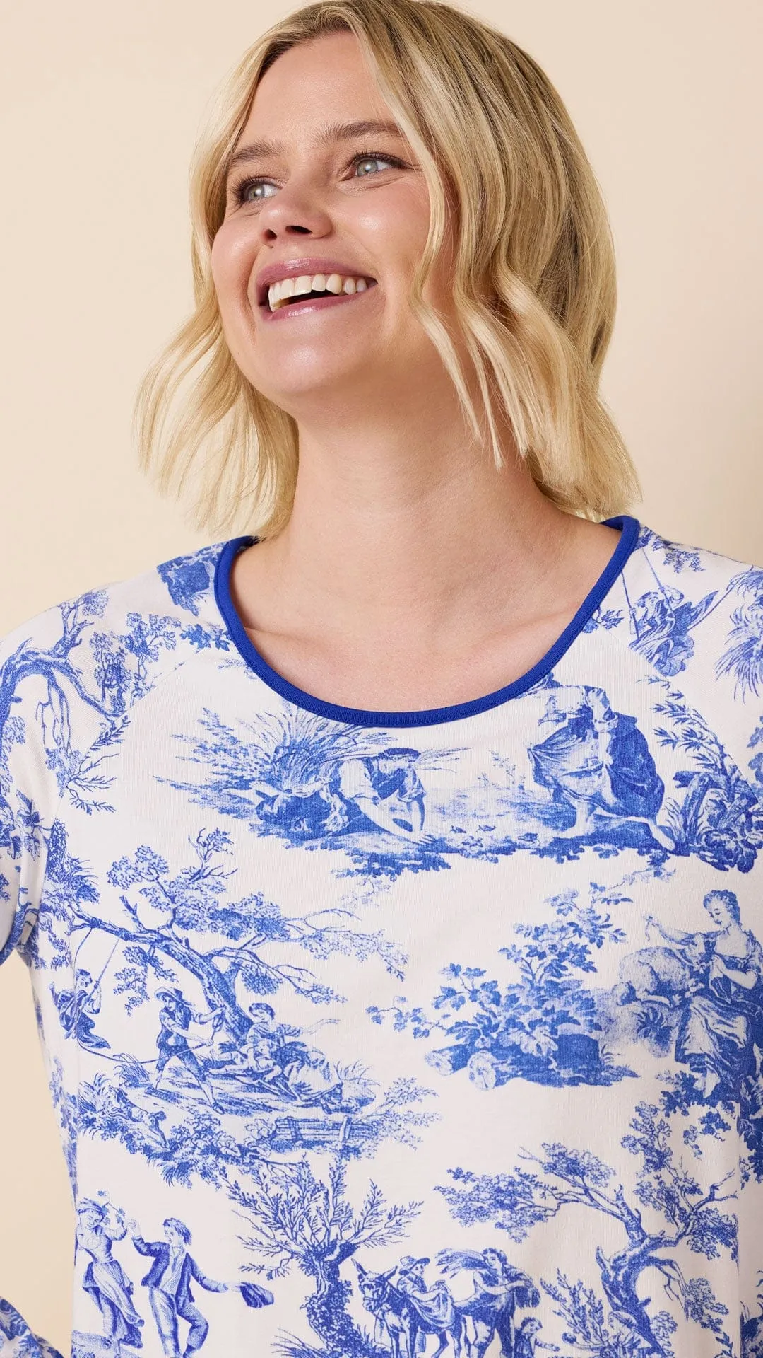 Idle Hours Pima Knit Simple Set - Blue sold by the cat's pajamas