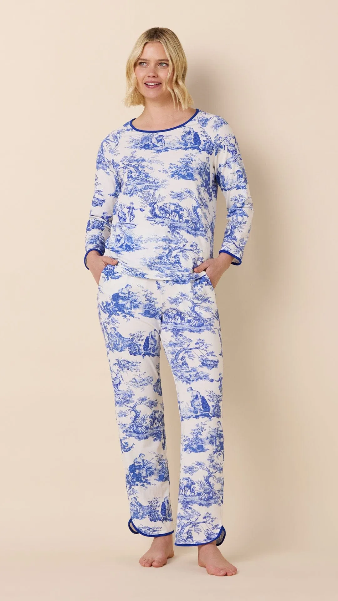 Idle Hours Pima Knit Simple Set - Blue sold by the cat's pajamas product image thumbnail 2