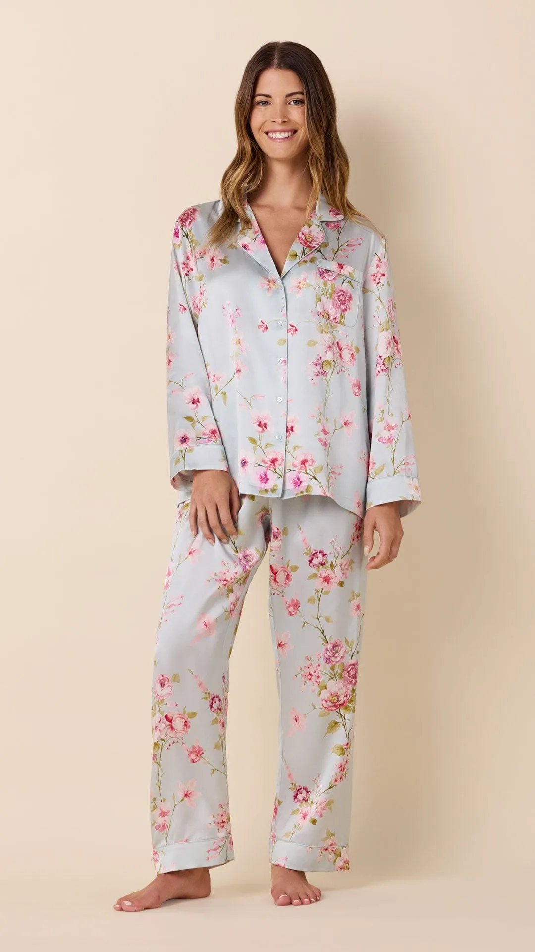 Morning in Kyoto Long-Sleeved Silk Pajama sold by the cat's pajamas product image thumbnail 3
