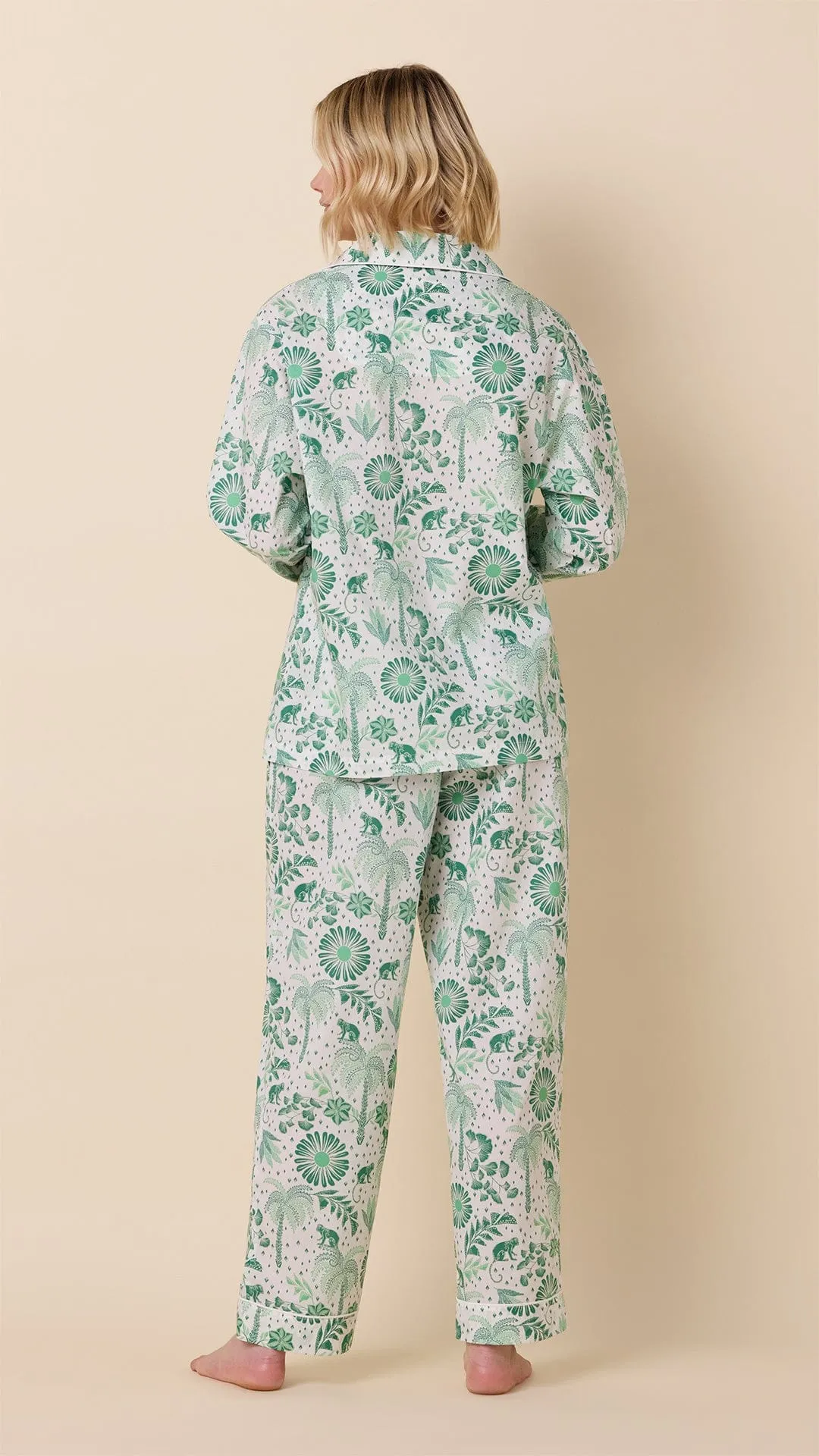 Palmera Luxe Pima Long-Sleeved Pajama - Green sold by the cat's pajamas product image thumbnail 3
