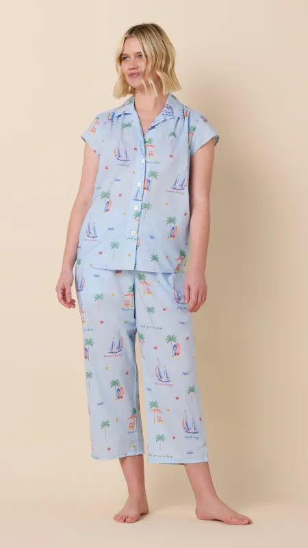 Summer Sailaway Luxe Pima Capri Set made by the cat's pajamas