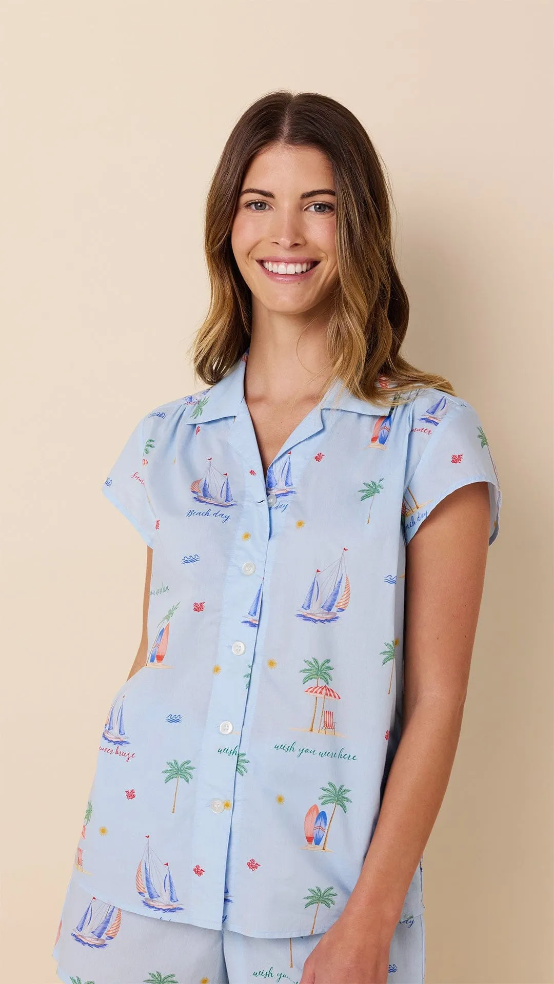 Summer Sailaway Luxe Pima Short Set sold by the cat's pajamas product image thumbnail 2