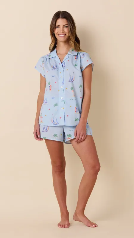 Summer Sailaway Luxe Pima Short Set made by the cat's pajamas