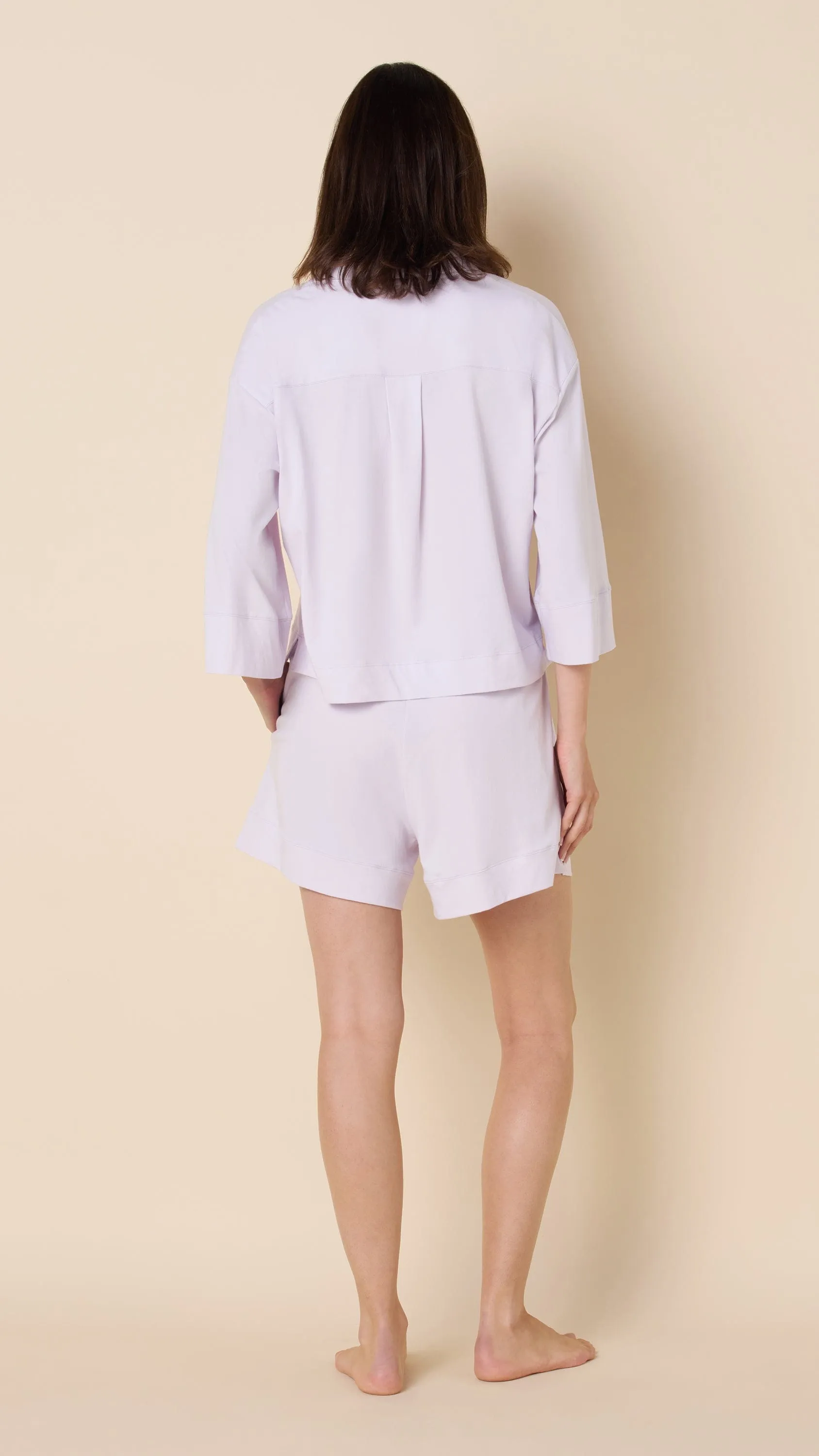 The Mariposa Long Sleeve Short Set - Lilac Cream sold by the cat's pajamas product image thumbnail 3