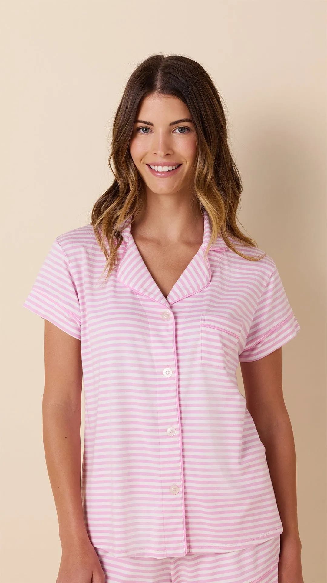 Essential Stripe Short Set - Pink Moment sold by the cat's pajamas product image thumbnail 2