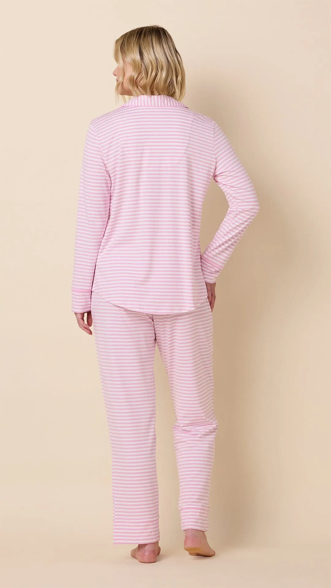 Essential Stripe Pima Knit Pajama - Pink Moment sold by the cat's pajamas product image thumbnail 3