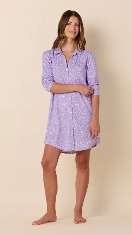 Confetti Dot Pima Knit Night Shirt - Lilac made by the cat's pajamas
