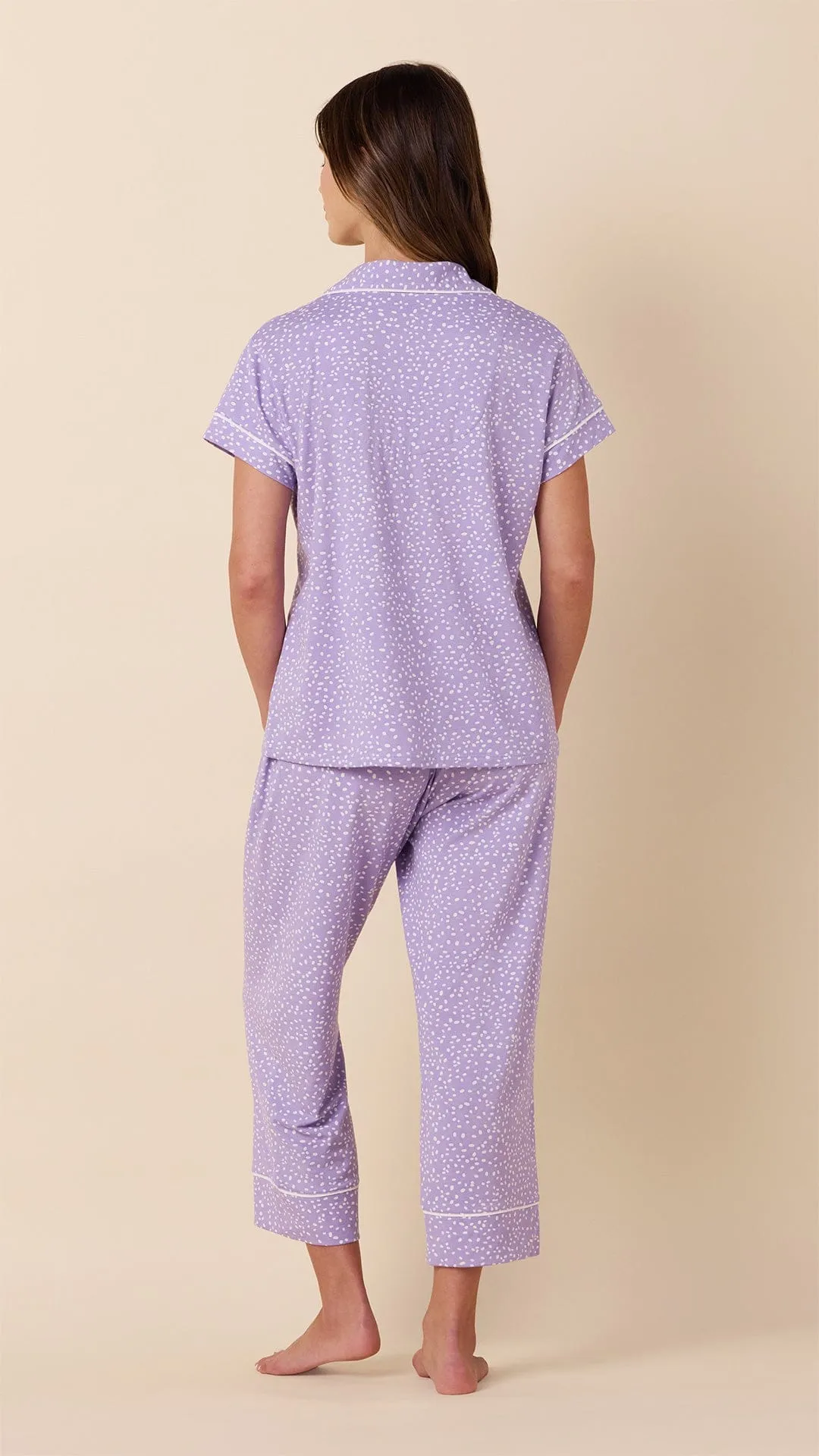 Confetti Dot Pima Knit Capri - Lilac sold by the cat's pajamas product image thumbnail 3