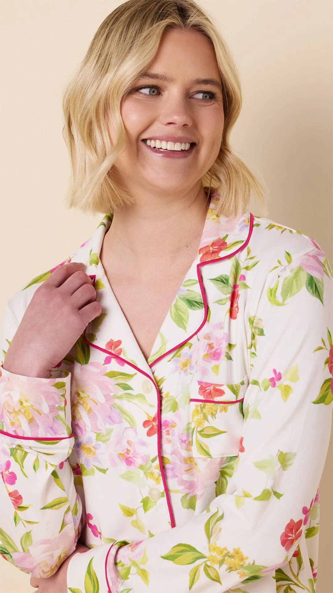 Florentina Pima Knit Long-Sleeved Pajama sold by the cat's pajamas product image thumbnail 2