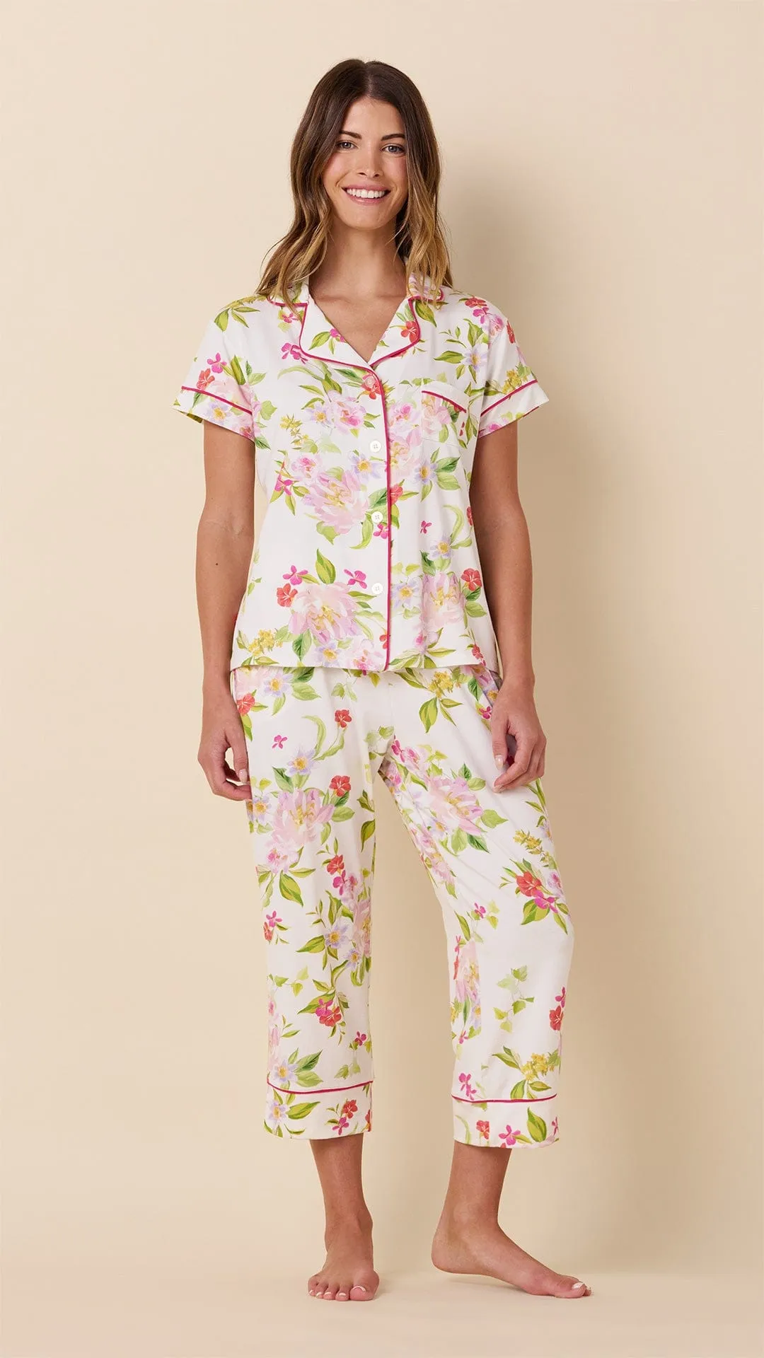 Florentina Pima Knit Capri Set sold by the cat's pajamas