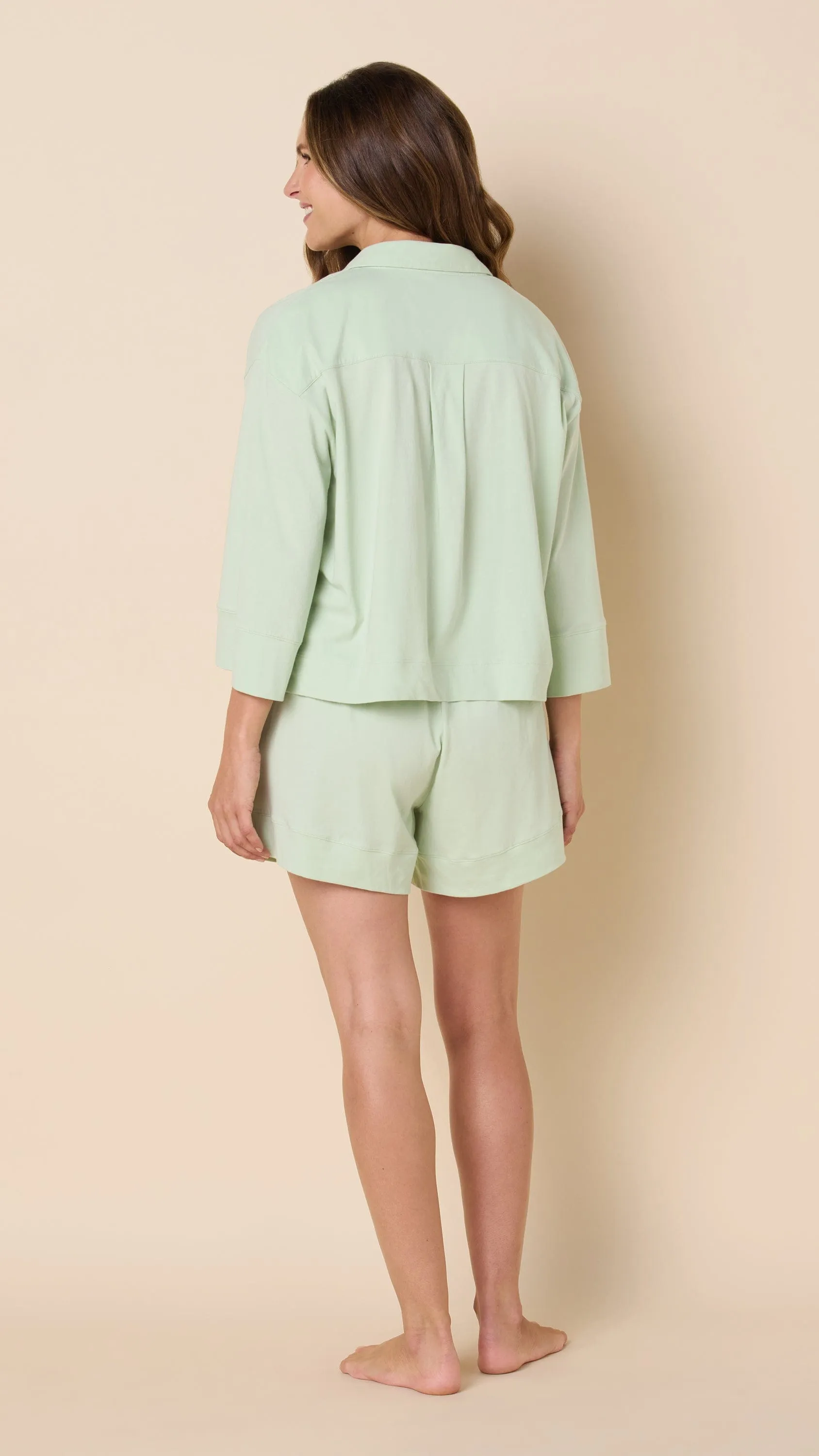 The Mariposa Long Sleeve Short Set - Celadon sold by the cat's pajamas product image thumbnail 3