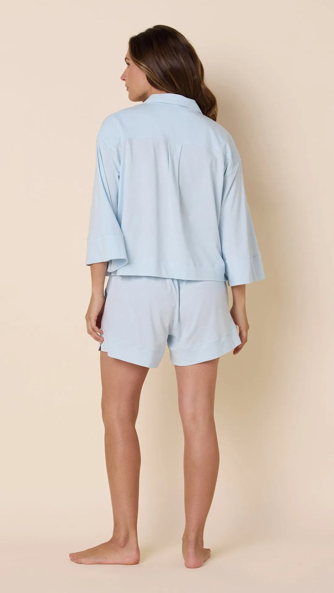 The Mariposa Long-Sleeved Short Set - Mist sold by the cat's pajamas product image thumbnail 3