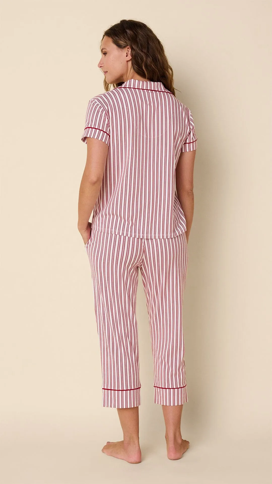 Classic Ticking Stripe Pima Knit Capri Set sold by the cat's pajamas product image thumbnail 3