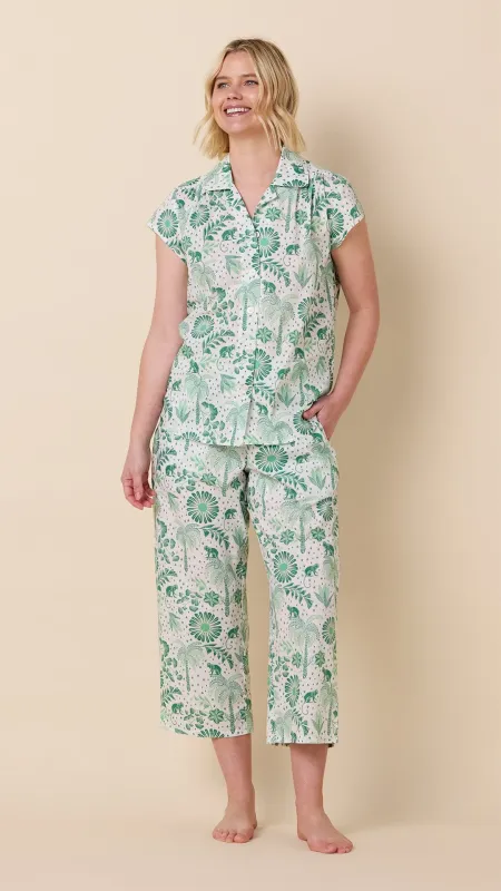 Palmera Luxe Pima Capri Set - Green made by the cat's pajamas
