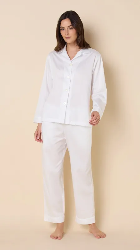 Classic Luxe Pima Pajama - White made by the cat's pajamas