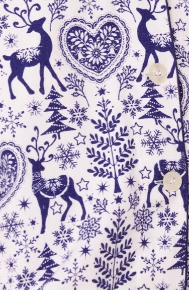 Holly Jolly Blue Pima Knit Simple Set sold by the cat's pajamas product image thumbnail 2