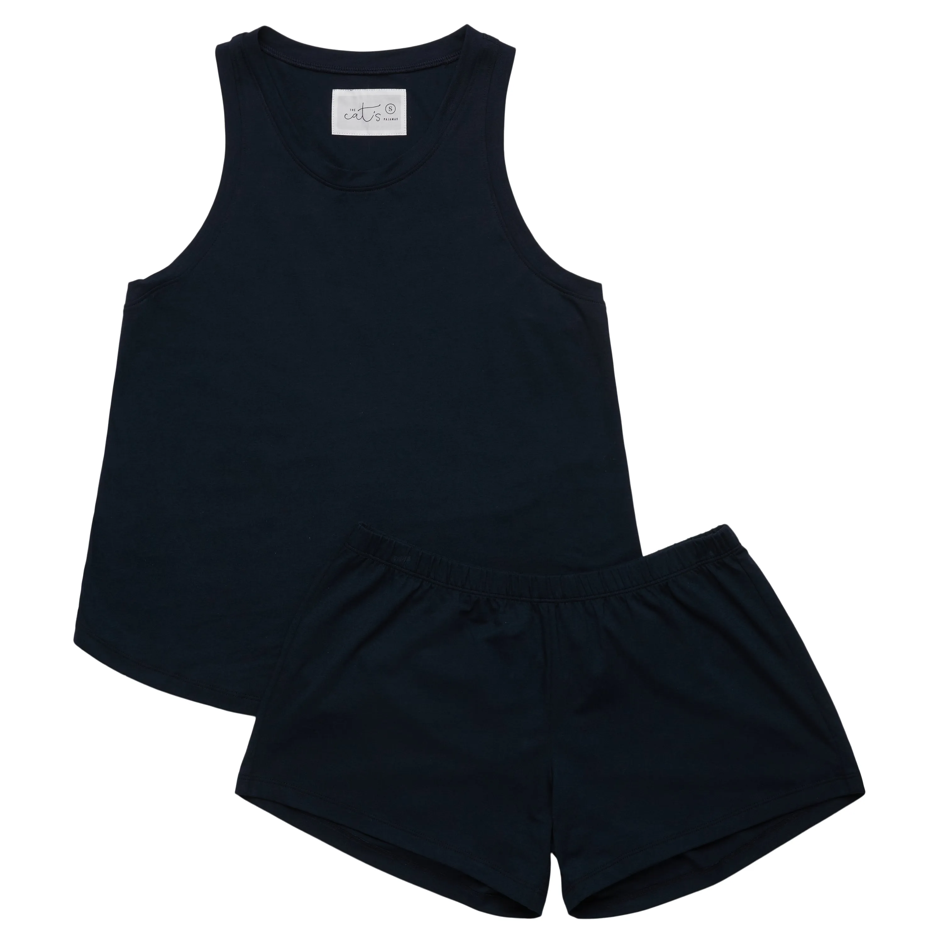 Classic Pima Knit Tank with Short - Midnight sold by the cat's pajamas product image thumbnail 3