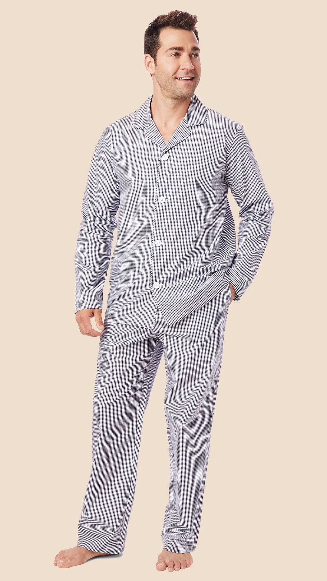 East Side Men's Luxe Pima Pajama - Navy sold by the cat's pajamas product image thumbnail 2