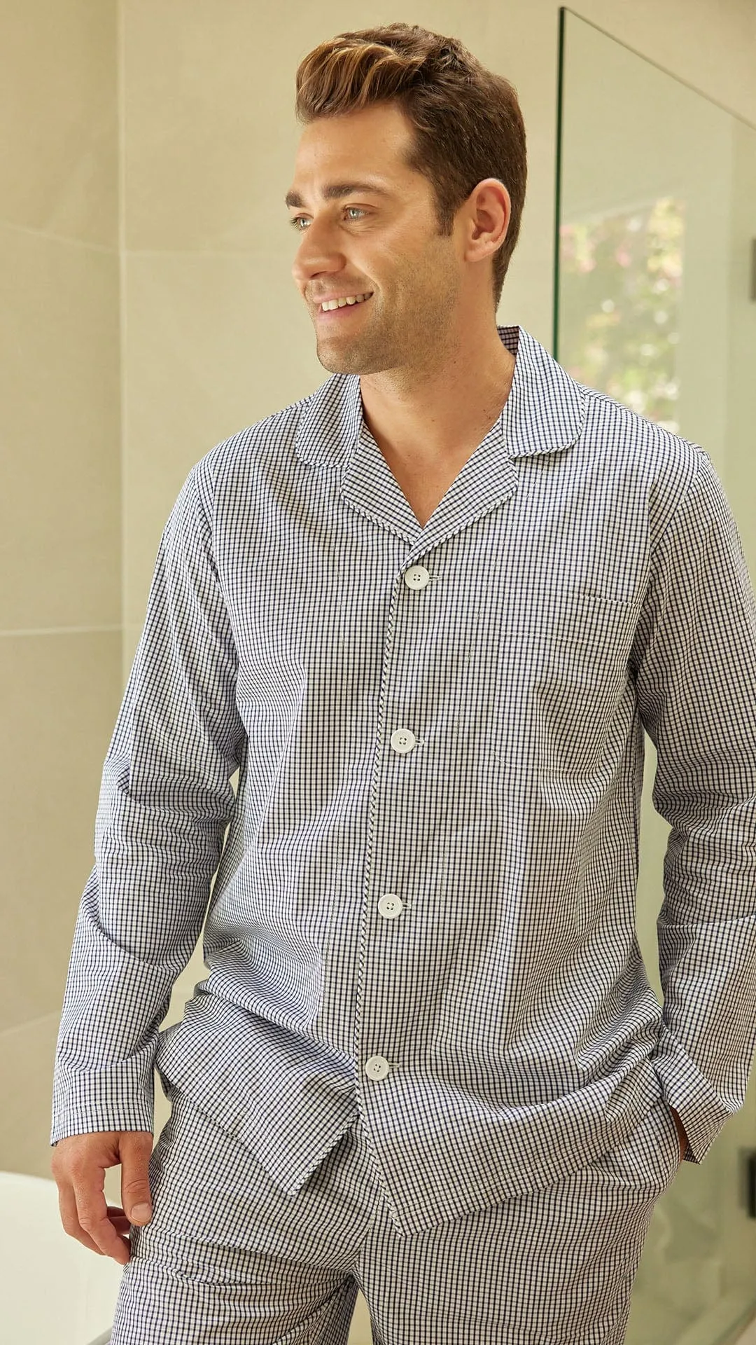 East Side Men's Luxe Pima Pajama - Navy sold by the cat's pajamas