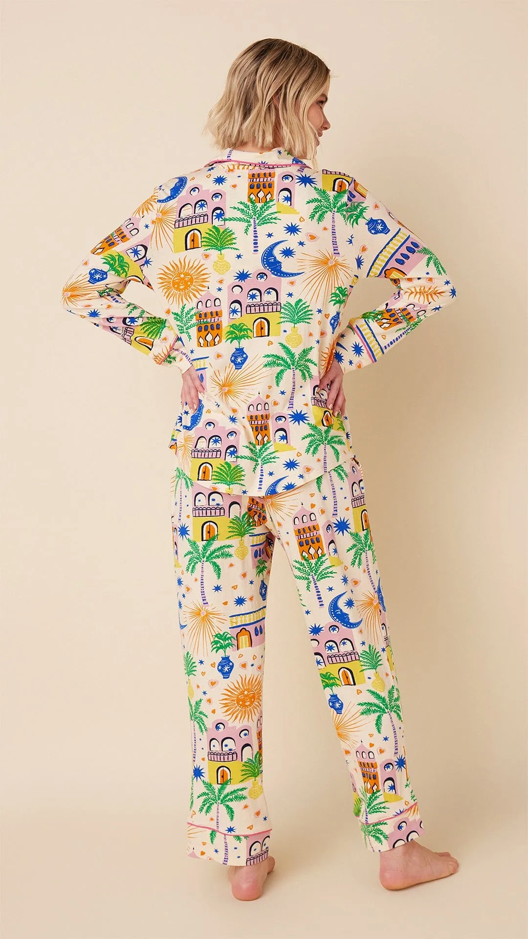 Moroccan Magic Pima Knit Long-Sleeved Pajama sold by the cat's pajamas product image thumbnail 2