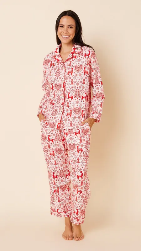 Holly Jolly Flannel Pajama- Red sold by the cat's pajamas