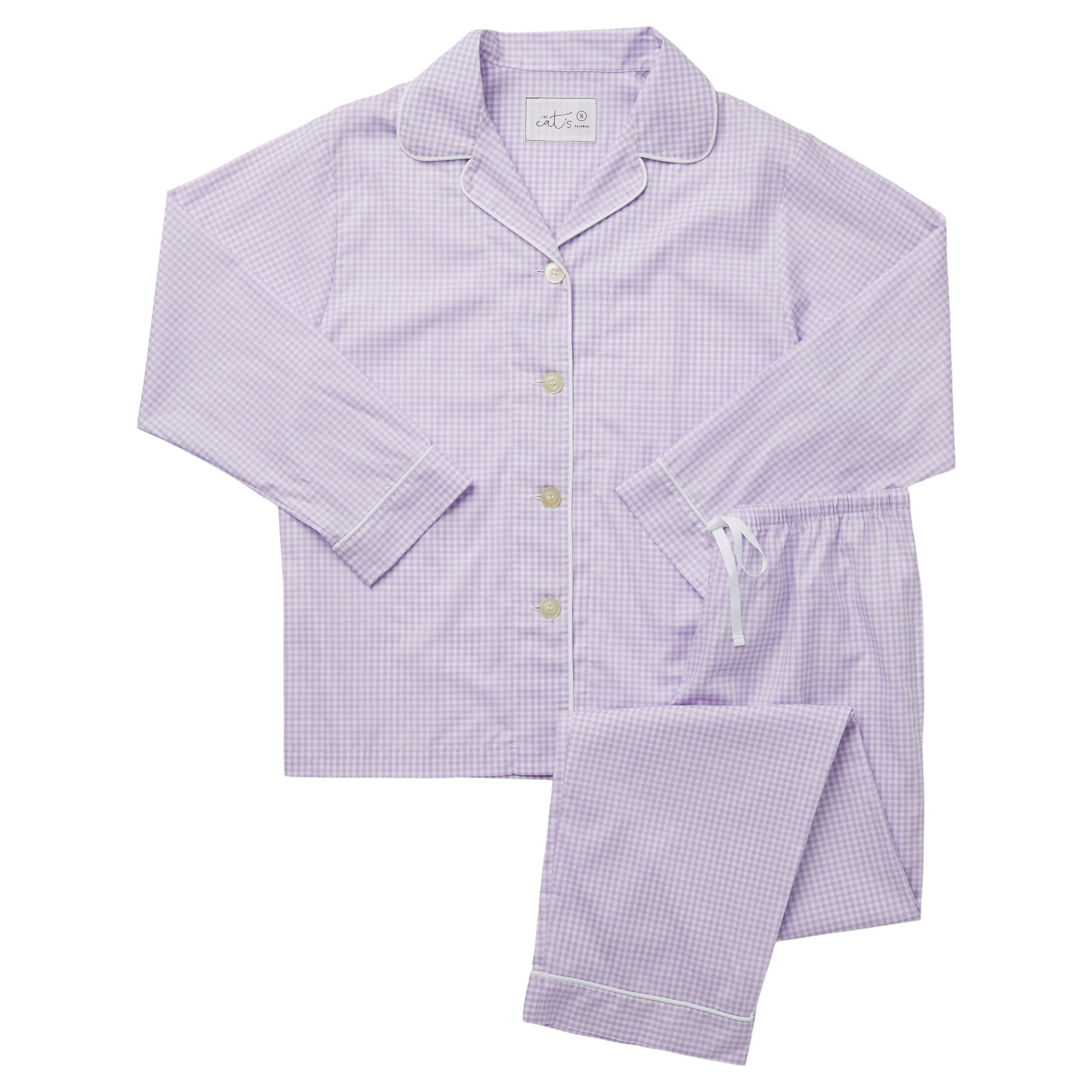 Classic Gingham Luxe Pima Pajama - Lavender sold by the cat's pajamas product image thumbnail 4