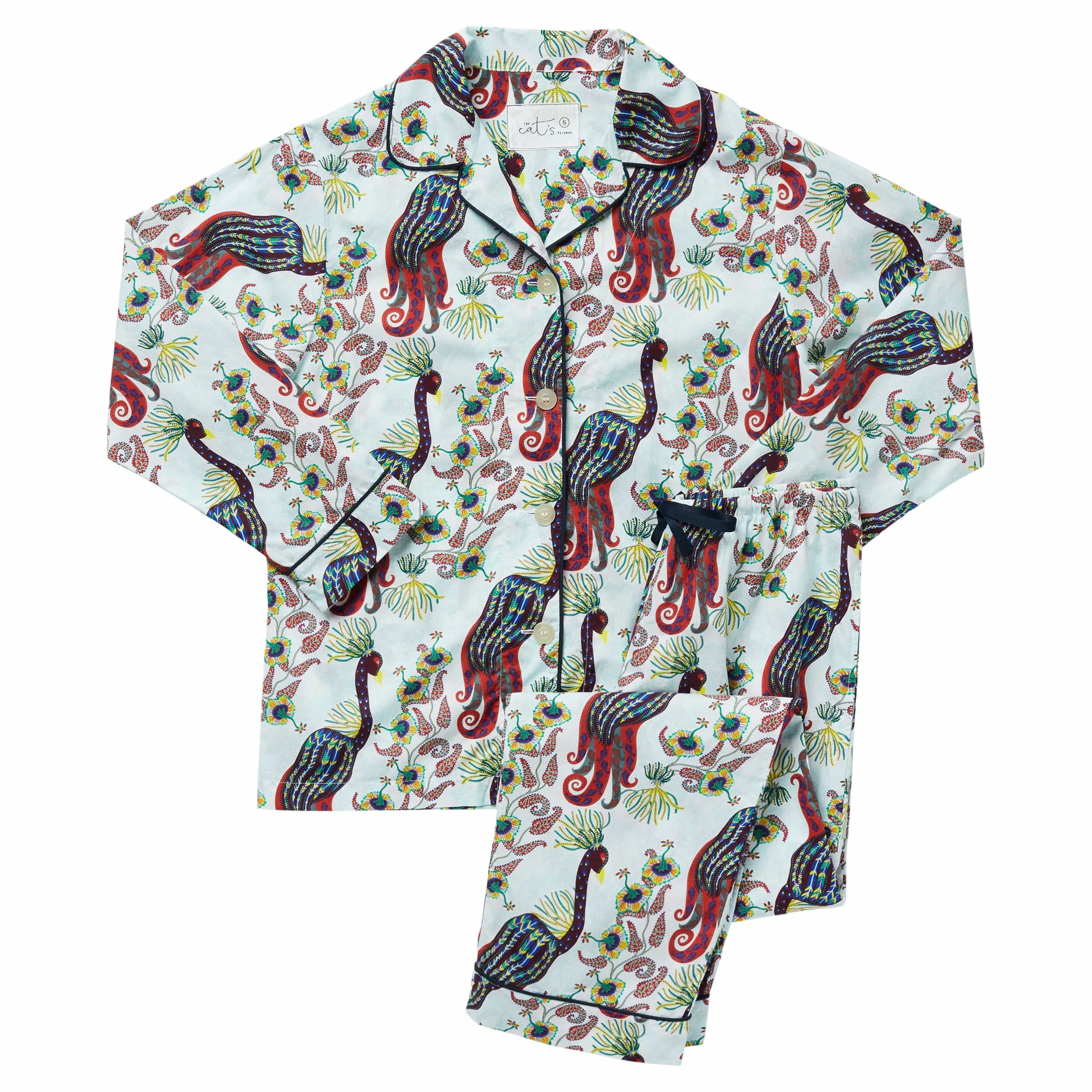 Peacock Tropicale Luxe Pima Pajama sold by the cat's pajamas product image thumbnail 3