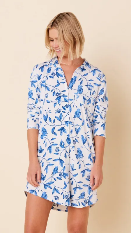Feathered Friend Pima Knit Night Shirt sold by the cat's pajamas