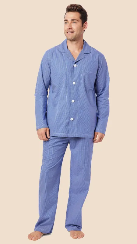Charleston Men's Luxe Pima Pajama - Blue sold by the cat's pajamas