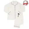 Classic Luxe Pima Pajama - White sold by the cat's pajamas