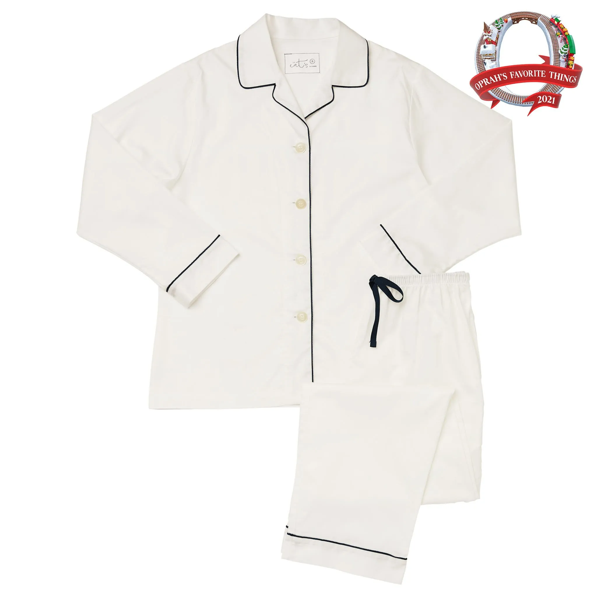 Classic Luxe Pima Pajama - White sold by the cat's pajamas product image thumbnail 5
