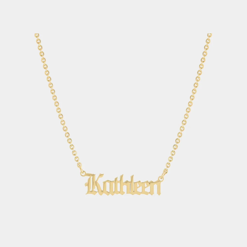 Gothic Nameplate Necklace sold by Jordan Road Jewelry