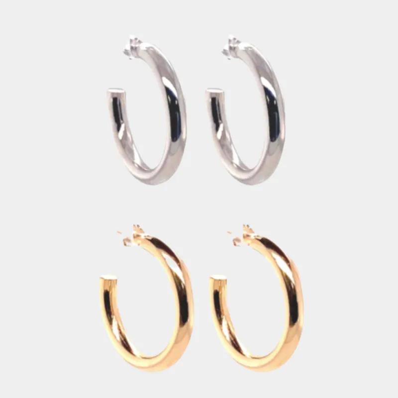 Large Cloud Hoops Silver sold by Jordan Road Jewelry