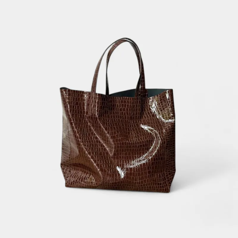 Espresso Croc Tote sold by Jordan Road Jewelry