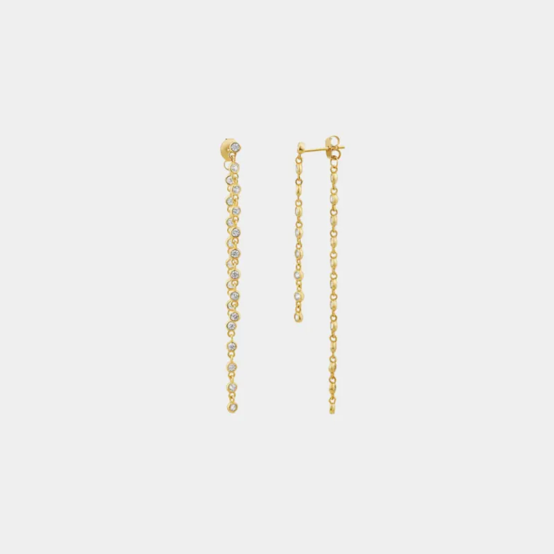 Bezel Drop Earrings sold by Jordan Road Jewelry