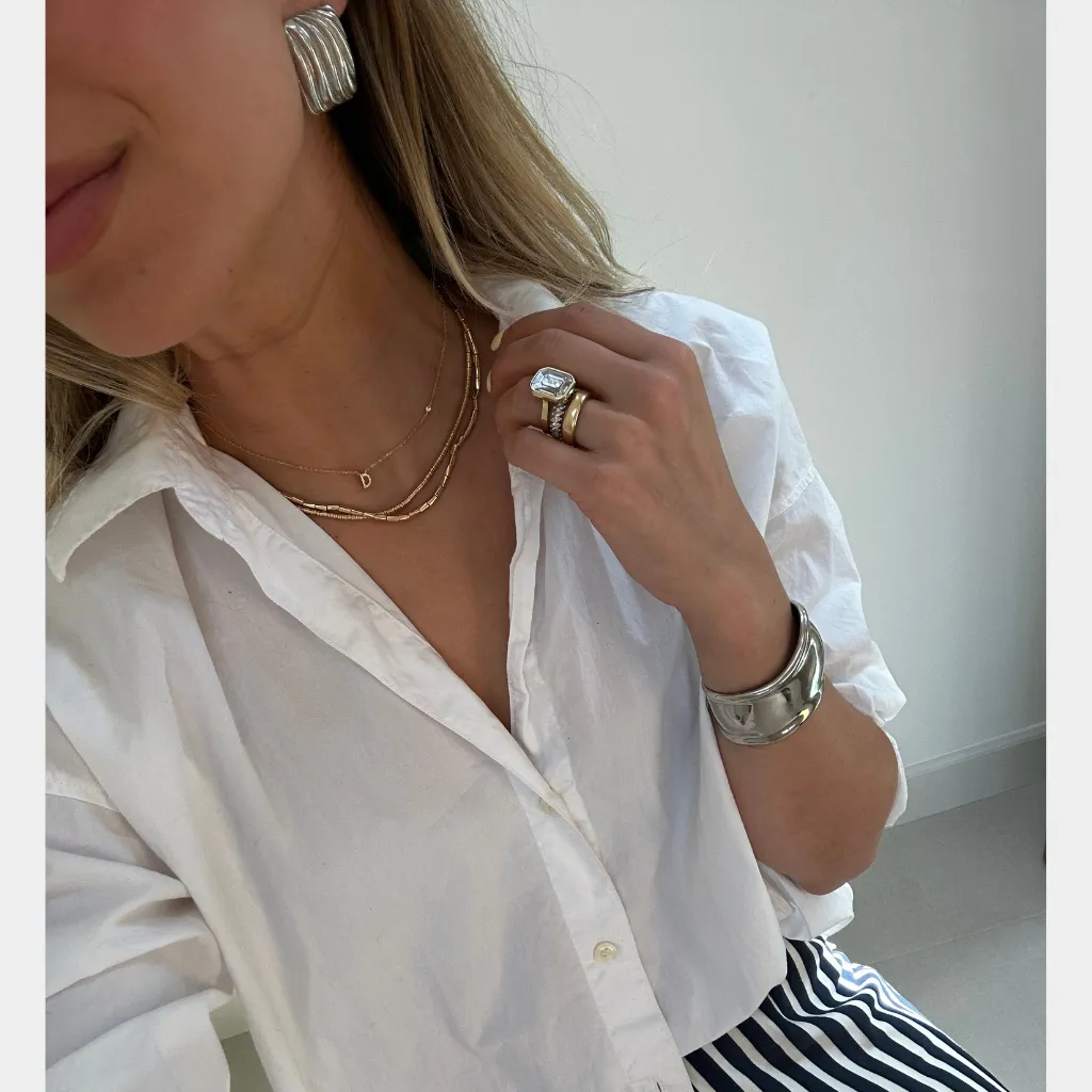 Tiny Diamond Letter Necklace sold by Jordan Road Jewelry product image thumbnail 3