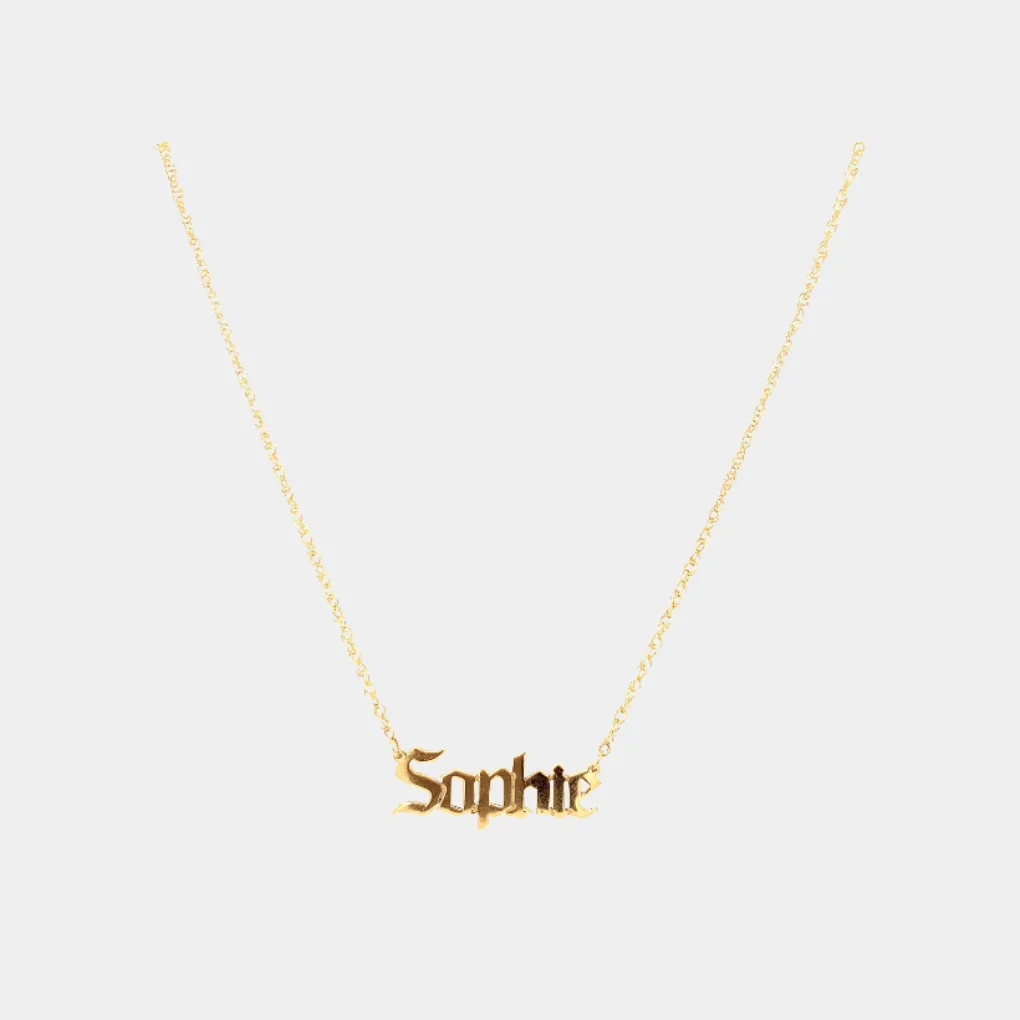 14k Horizontal Nameplate Necklace sold by Jordan Road Jewelry product image thumbnail 4