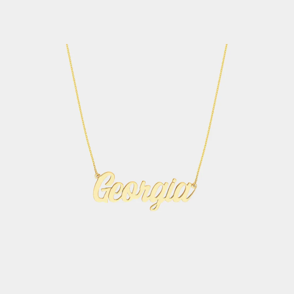 14k Horizontal Nameplate Necklace sold by Jordan Road Jewelry product image thumbnail 2