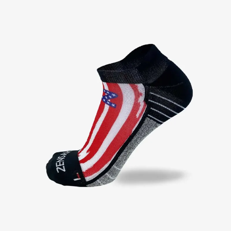 Rugged USA Flag Running Socks (No Show) sold by Zensah