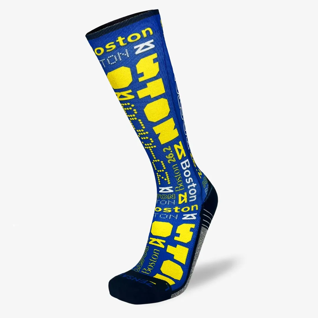 Boston Blue and Yellow Compression Socks (Knee-High) sold by Zensah product image thumbnail 2