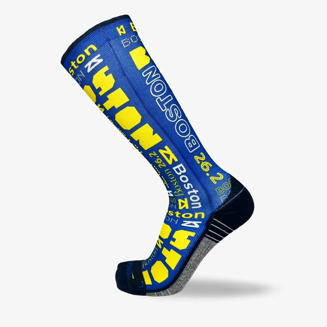 Boston Blue and Yellow Compression Socks (Knee-High) sold by Zensah