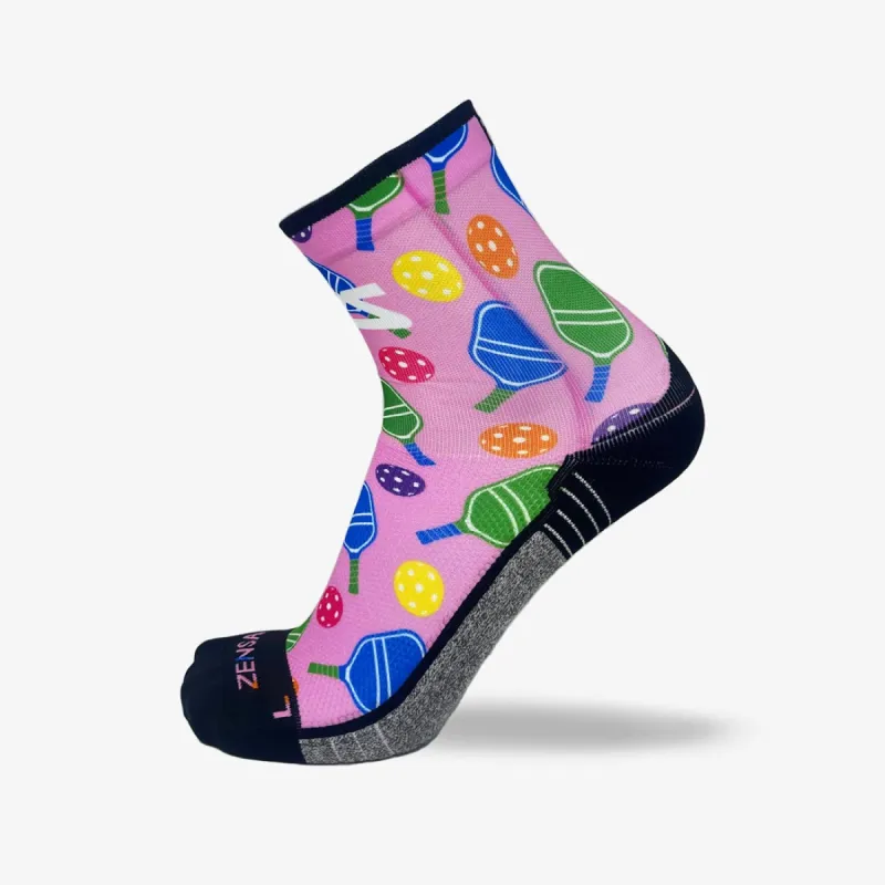 Cutesy Pickleball Running Socks (Mini-Crew) made by Zensah