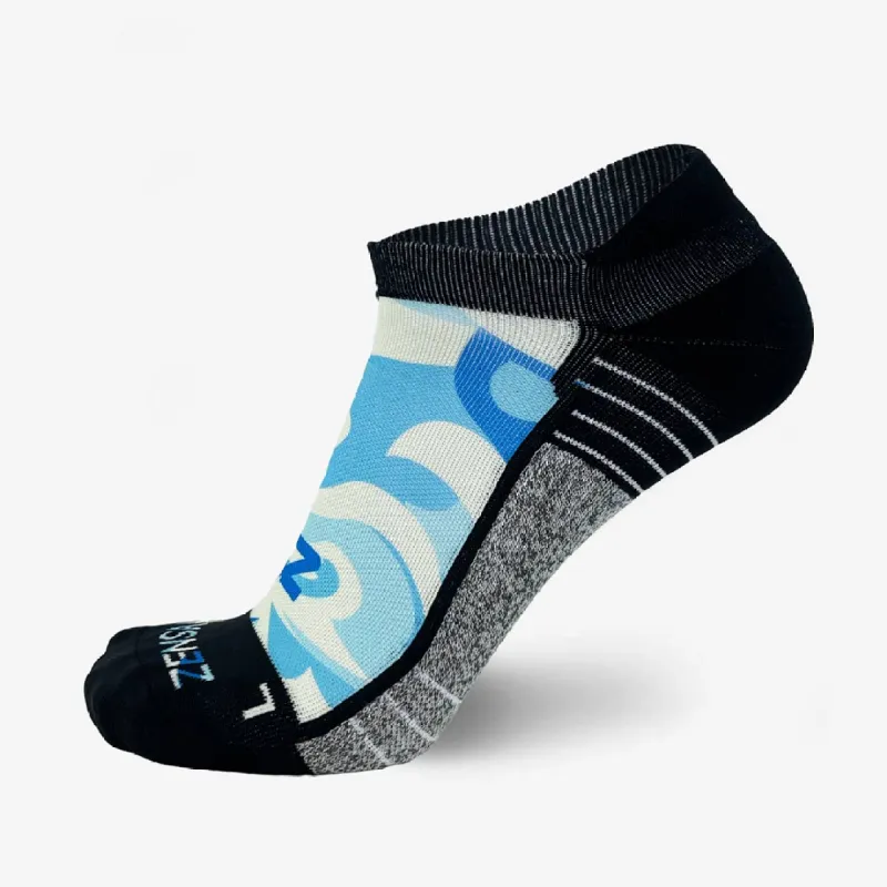 Tropical Surf Waves Running Socks (No Show) sold by Zensah