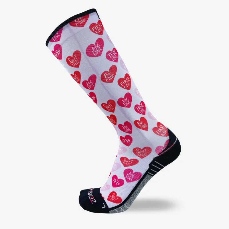 Heart Phrases Compression Socks (Knee-High) sold by Zensah