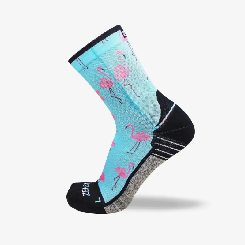 Pink Flamingos Socks (Mini-Crew) sold by Zensah