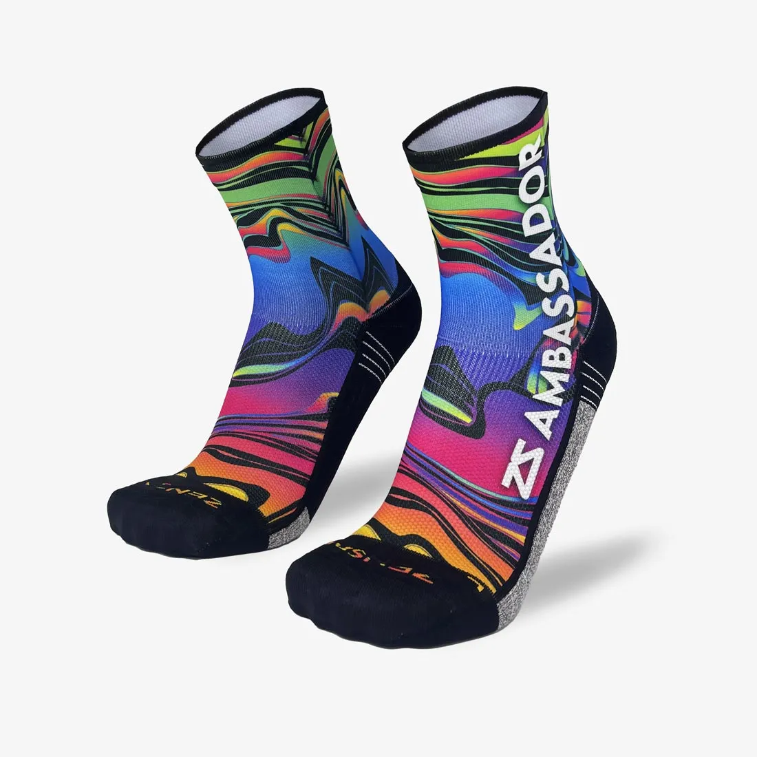 2024 Rainbow Swirls Ambassador Socks (Mini-Crew) sold by Zensah