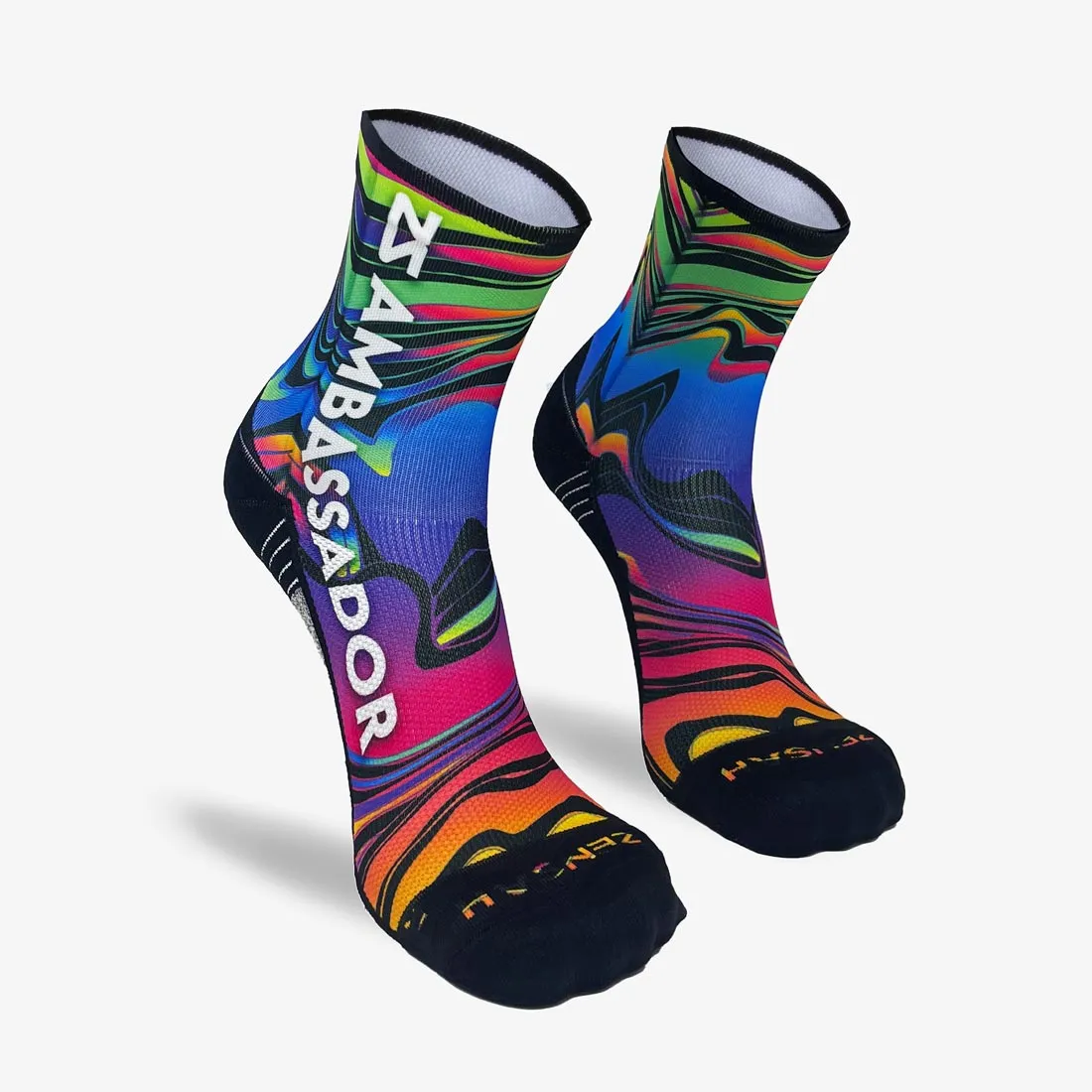 2024 Rainbow Swirls Ambassador Socks (Mini-Crew) sold by Zensah product image thumbnail 3