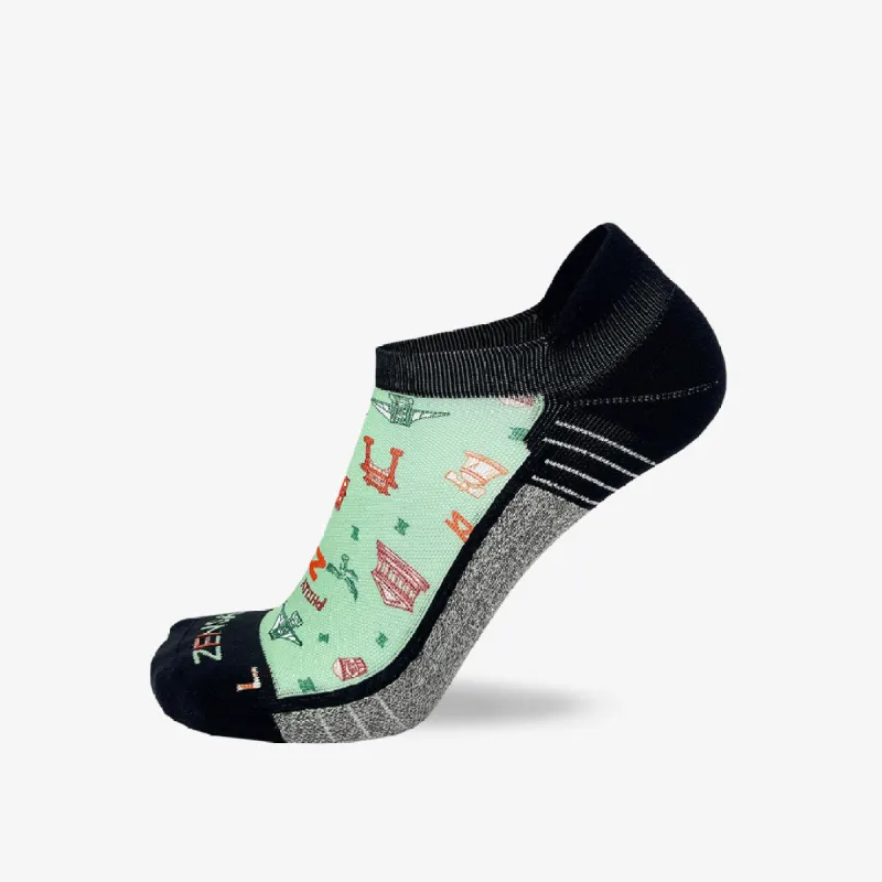Philly Doodle Running Socks (No Show) sold by Zensah